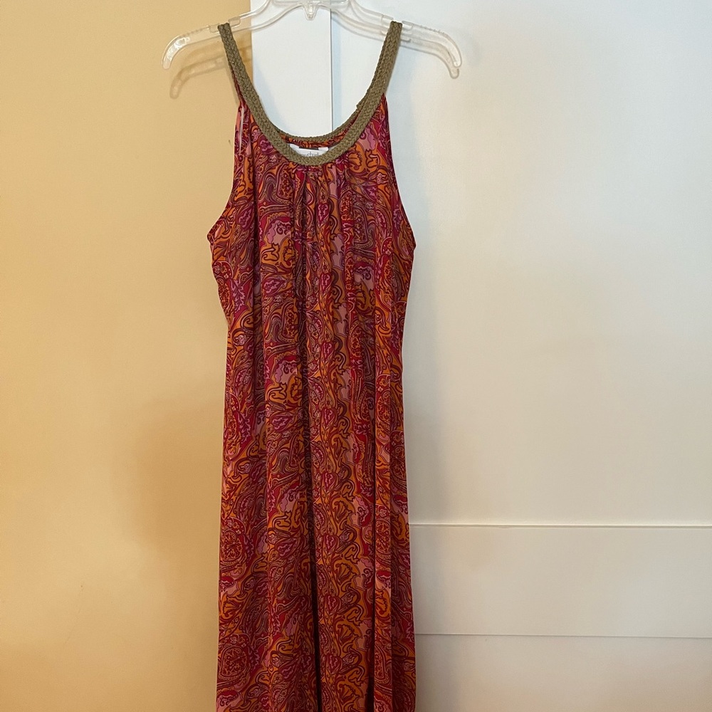 Beautiful pink and orange paisley maxi dress size L
